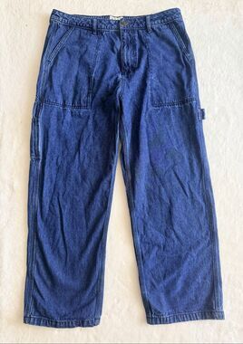 Rhythm Carpenter Jeans Dark Wash Wide Leg Utility Denim Pants Size 34